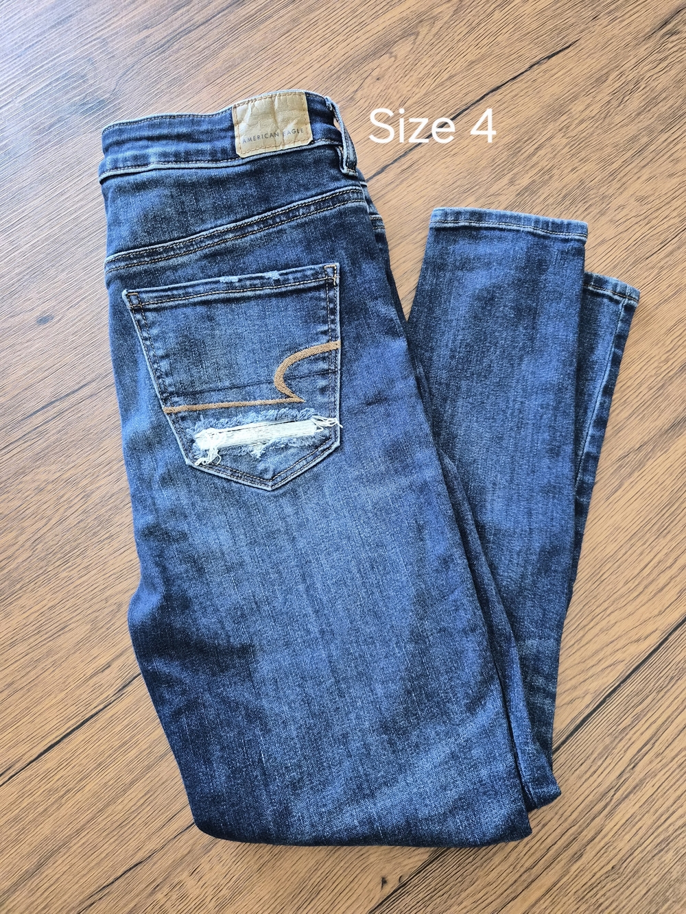 American Eagle Outfitters Skinny Jeans - Dark Blue with Contrast Stitch